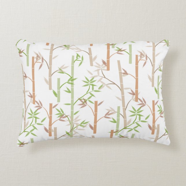 Bamboo Foliage Oriental Greenery Leaves Decorative Cushion (Front)