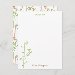 Bamboo Foliage Oriental Greenery Leaves Thank You Card