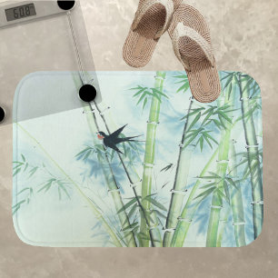 Bamboo Forest - green Bath Mat