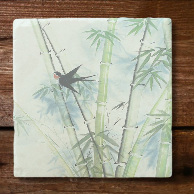 Bamboo Forest - green Stone Coaster (Creator Uploaded)