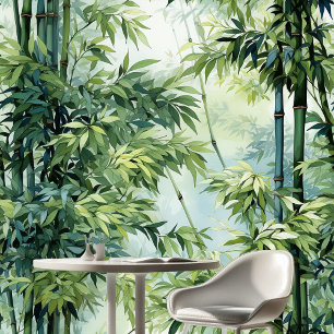Bamboo Forest Greenery Watercolor Foliage Nature  Wallpaper