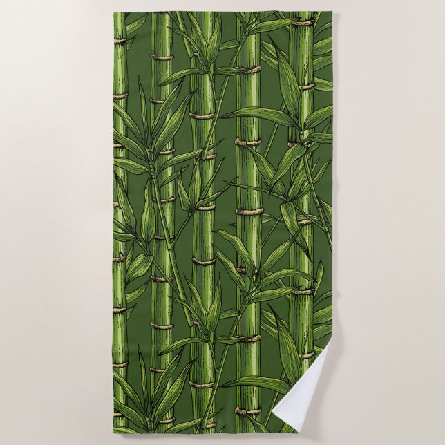 Bamboo forest in green beach towel (Front)