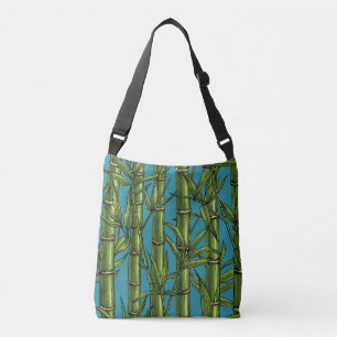 Bamboo forest in green crossbody bag