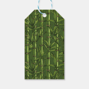 Bamboo forest in green gift tags