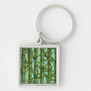 Bamboo forest in green key ring