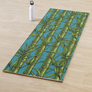 Bamboo forest in green yoga mat
