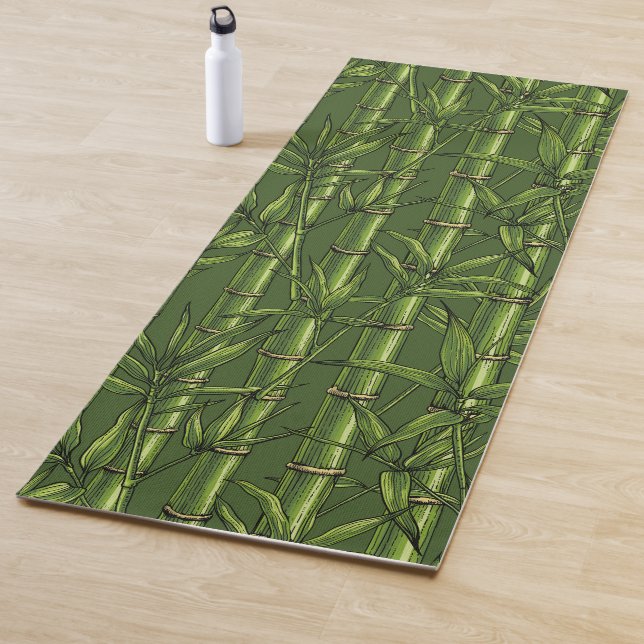 Bamboo forest in green yoga mat (In Situ)