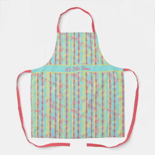 Bamboo Forest Mid Century Modern Aqua Apron
