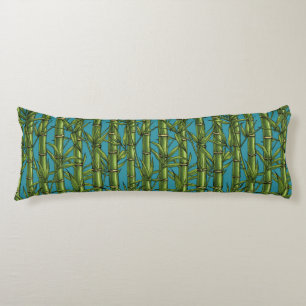 Bamboo forest on blue body cushion