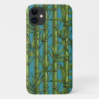 Bamboo forest on blue