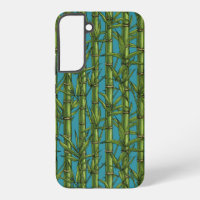 Bamboo forest on blue