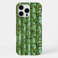Bamboo forest on light blue