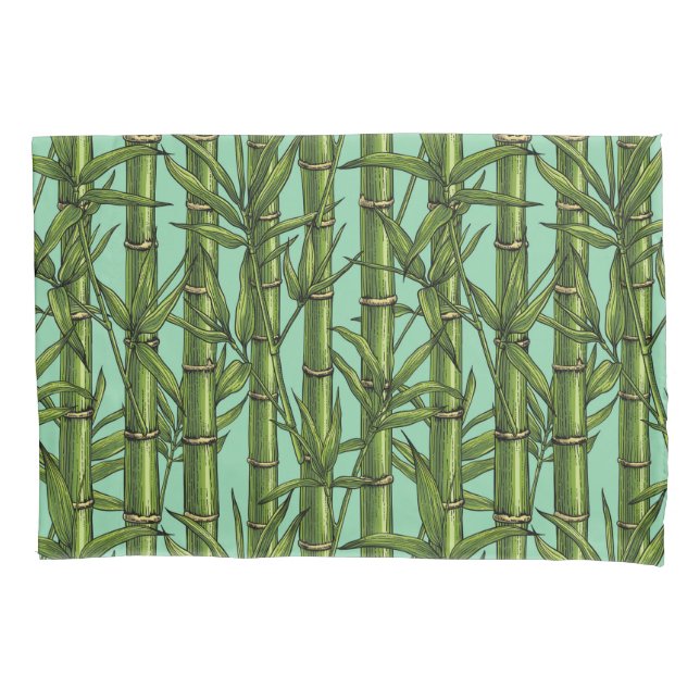 Bamboo forest on light blue pillowcase (Front-Left)