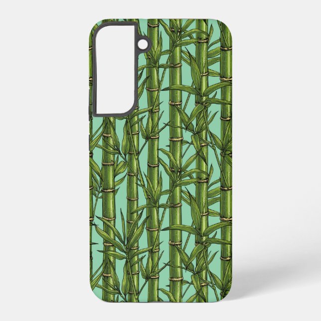 Bamboo forest on light blue samsung galaxy s22+ case (Back)