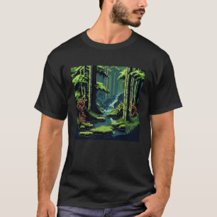 Bamboo Forest Pixelated Escape Old Computer game s T-Shirt