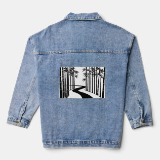 Bamboo Forest the Exotic Bamboo Groves Denim Jacket