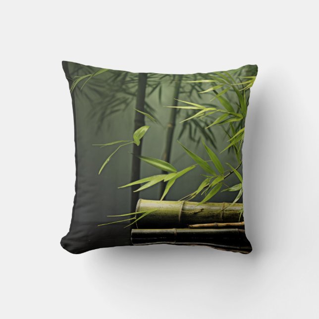 Bamboo Forest Tranquil Peaceful Nature  Cushion (Front)