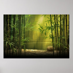 Bamboo Forest Tranquil Peaceful Nature Poster