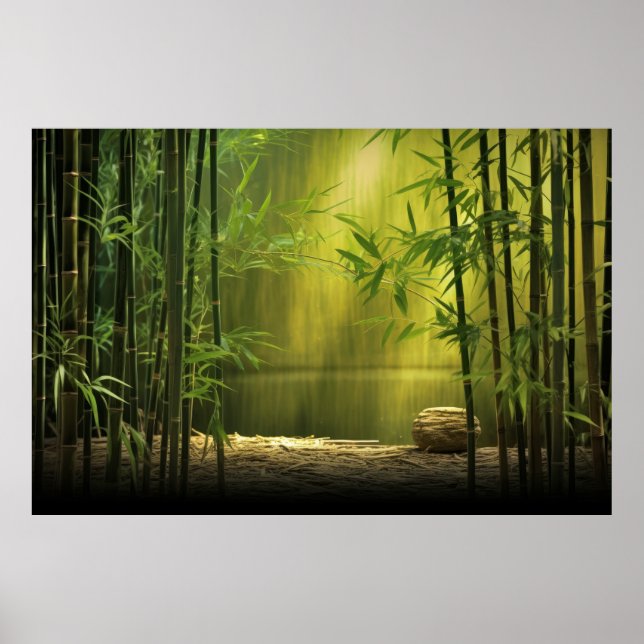 Bamboo Forest Tranquil Peaceful Nature  Poster (Front)