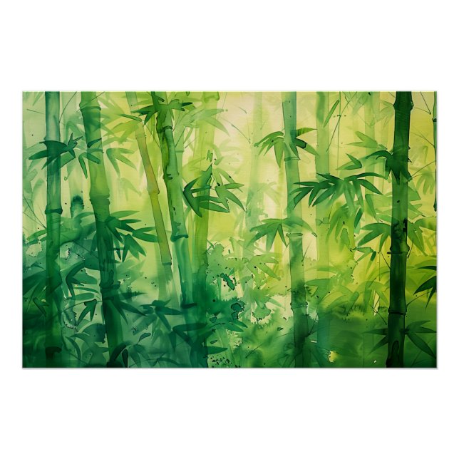 Bamboo Forest Watercolor Poster (Front)