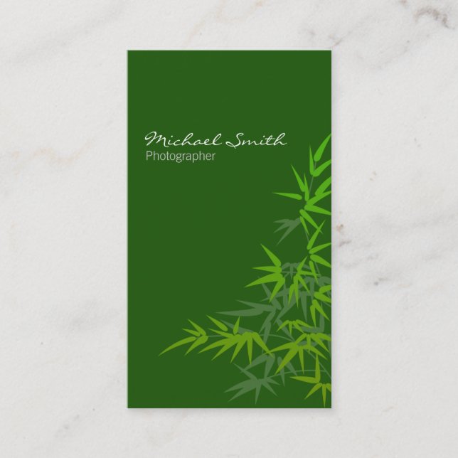 Bamboo Green Business Card (Front)