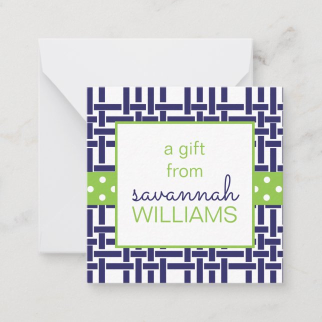 Bamboo & Grosgrain  Gift Enclosure Cards (Front)