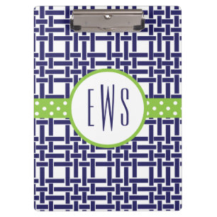 Bamboo & Grosgrain Monogrammed Clipboard