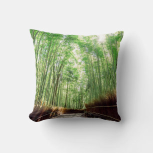 Bamboo Grove Arashiyama, Kyoto, Japan Cushion