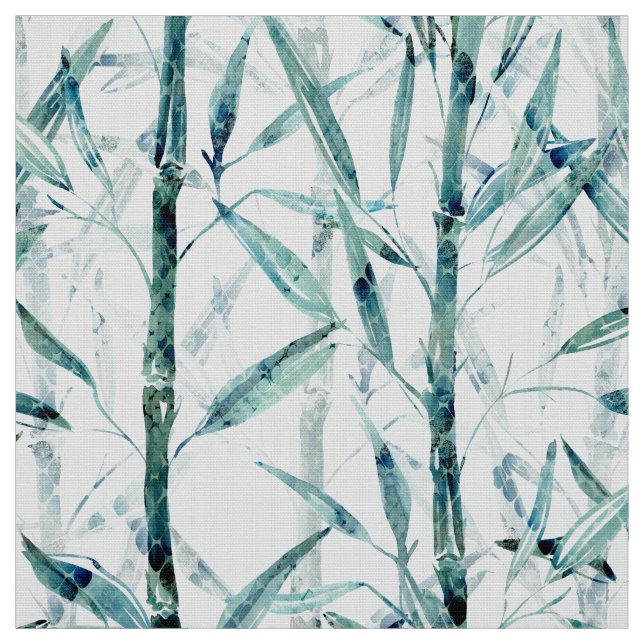 Bamboo grove green and white fabric (Swatch)