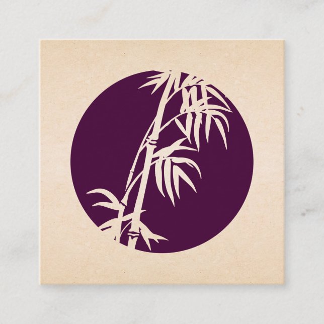 Bamboo Icon Square Business Card (Front)