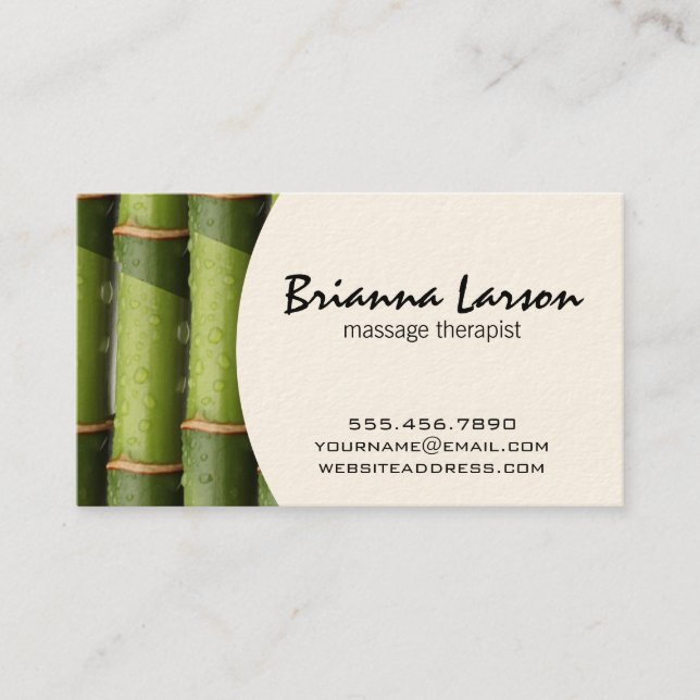 Bamboo II (cream) Business Card (Front)