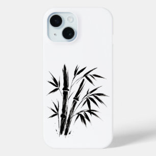 Bamboo Ink Illustration – Zen Design on iPhone 15 Case