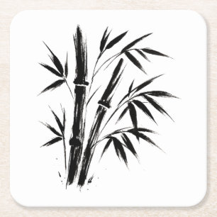 Bamboo Ink Illustration – Zen Paper Coaster