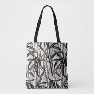 Bamboo Jungle Hawaiian Stripe - Black Beach Bag