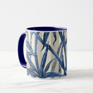 Bamboo Jungle Hawaiian Stripe - Navy and Taupe Mug
