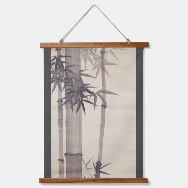 Bamboo, Kiitsu, Ink Painting Hanging Tapestry (Front)
