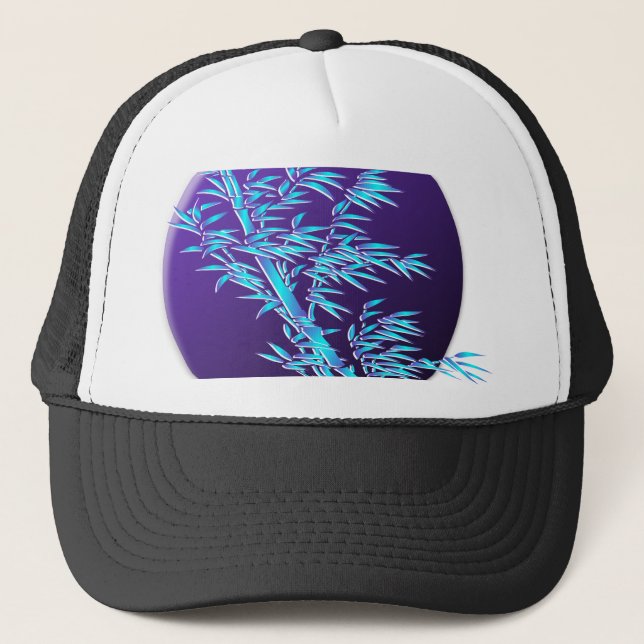 bamboo leaves circle round trucker hat (Front)