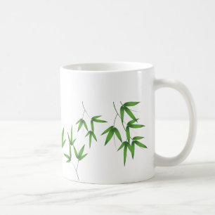bamboo leaves design coffee mug