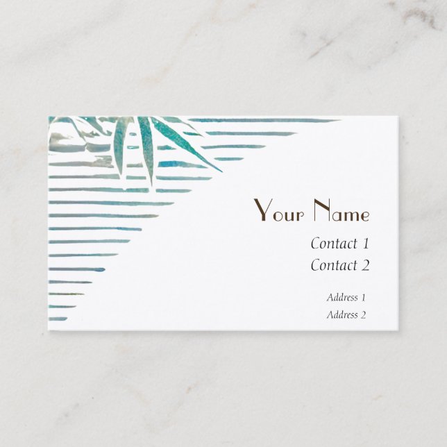 Bamboo leaves -minimalist business card (Front)