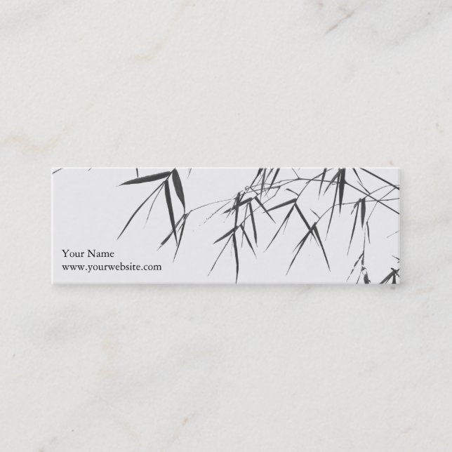 Bamboo Leaves/Oriental Zen Profilecard/Bookmark Mini Business Card (Front)