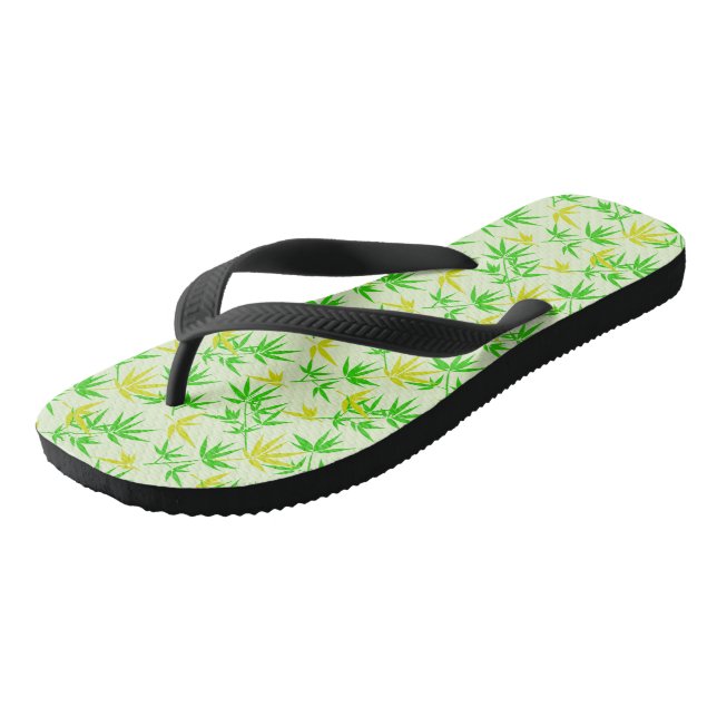Bamboo leaves summer pattern jandals (Angled)