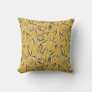 Bamboo Leaves: Tossed Vintage Pattern Cushion