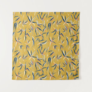 Bamboo Leaves: Tossed Vintage Pattern Tapestry