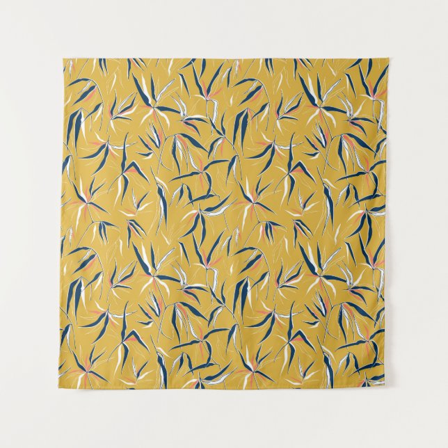 Bamboo Leaves: Tossed Vintage Pattern Tapestry (Front)