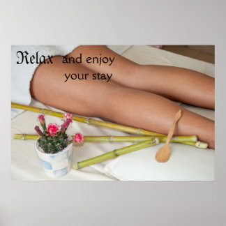 Bamboo Massage Tools Beside Legs Poster