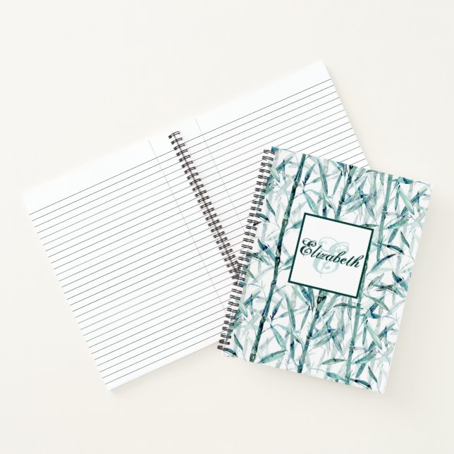 Bamboo ,monogram, personalised, notebook (Inside)