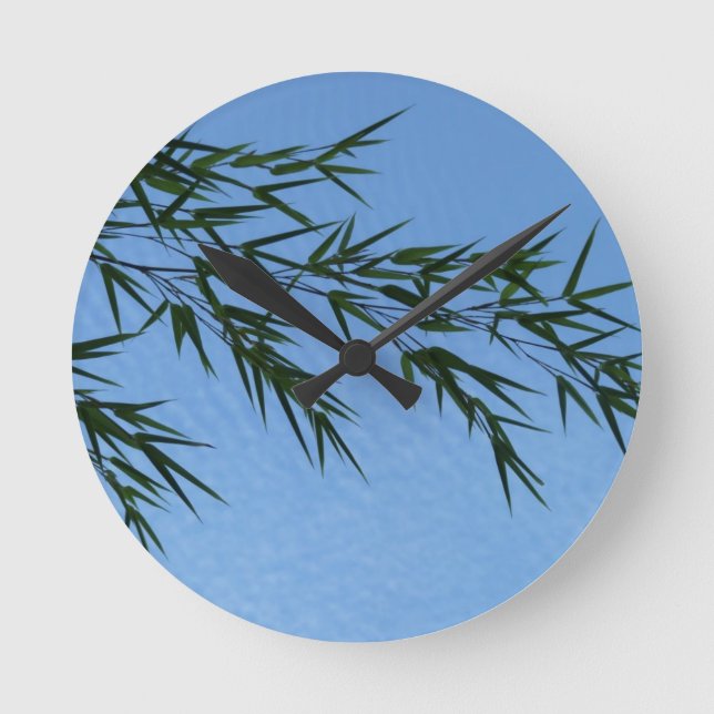 bamboo on cloud sky round clock (Front)