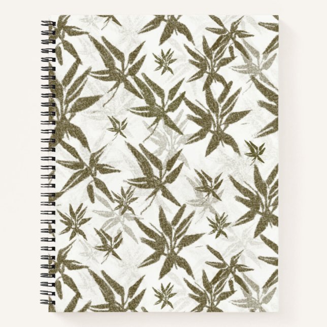 Bamboo on White Sheers - seamless surface pattern. Notebook (Front)