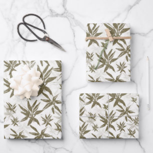 Bamboo on White Sheers - seamless surface pattern. Wrapping Paper Sheet