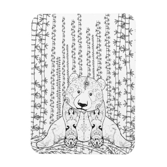 Bamboo Panda Doodle Magnet (Vertical)